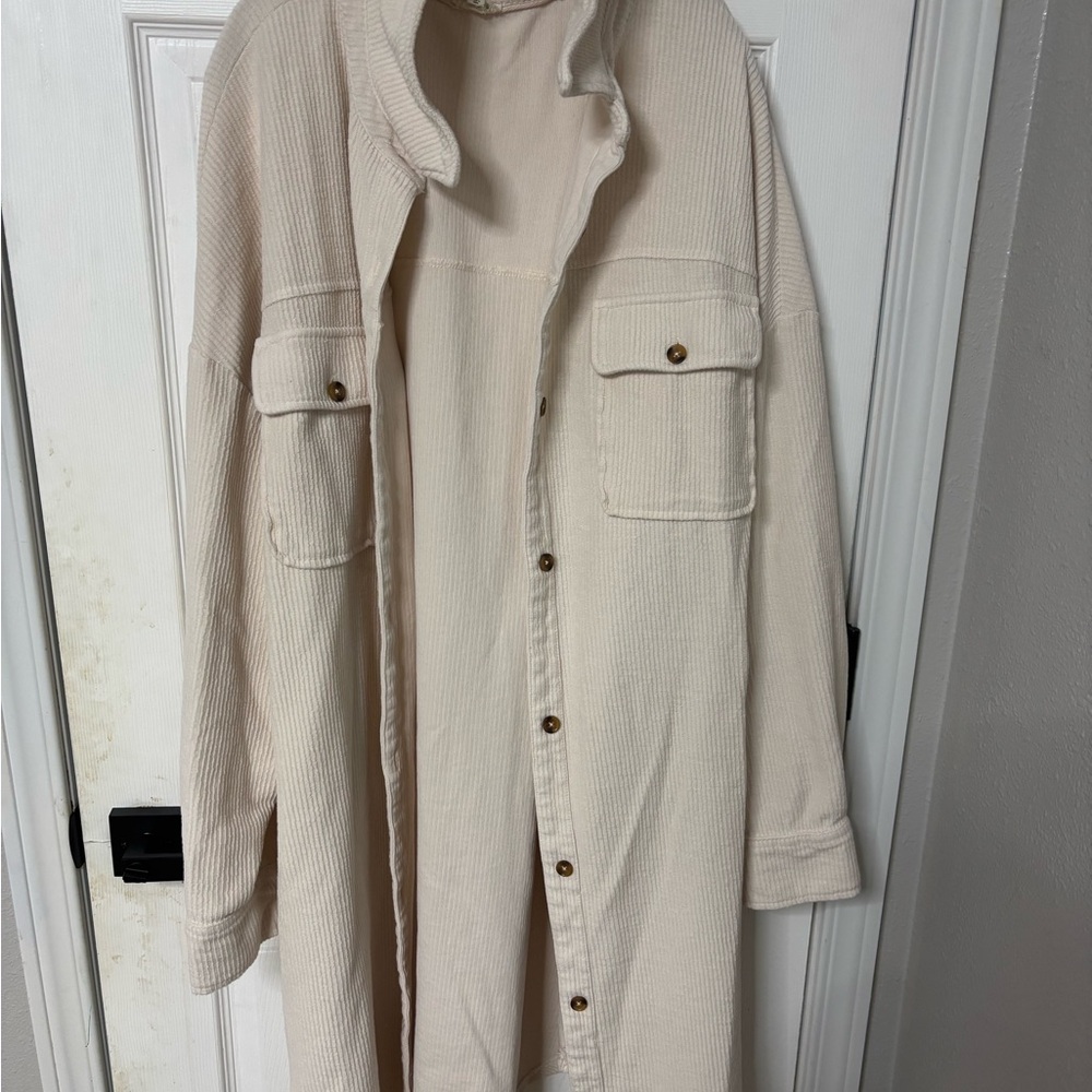 Pilcro Cream Button Down Shirt Top